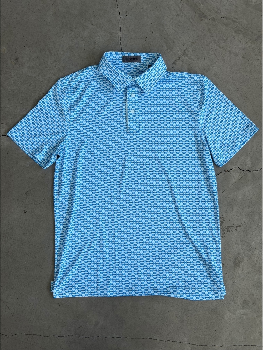 G/FORE / Printed Golf Polo / Blue White / medium